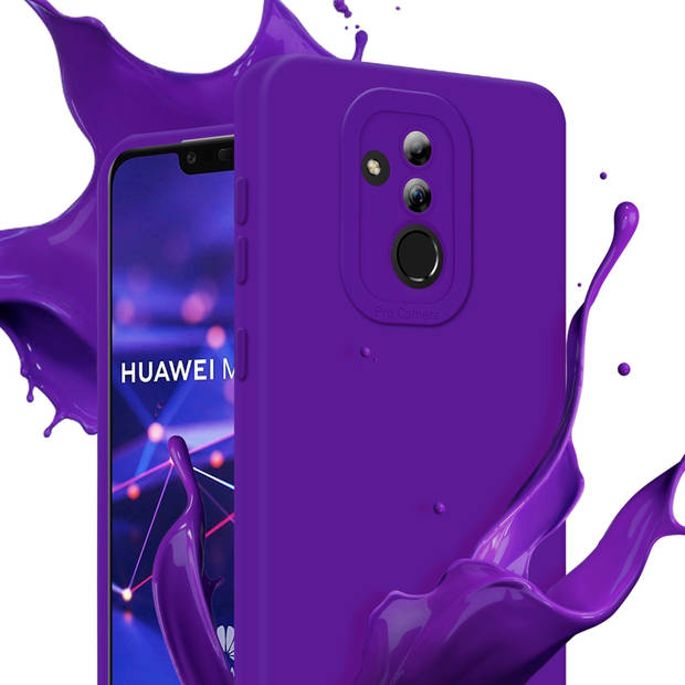 Cadorabo Hoesje geschikt voor Huawei MATE 20 LITE in FLUID DONKER PAARS - Beschermhoes TPU silicone Cover Case