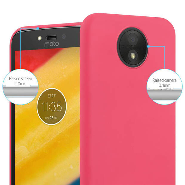 Cadorabo Hoesje geschikt voor Motorola MOTO C PLUS in CANDY ROOD - Beschermhoes TPU silicone Case Cover