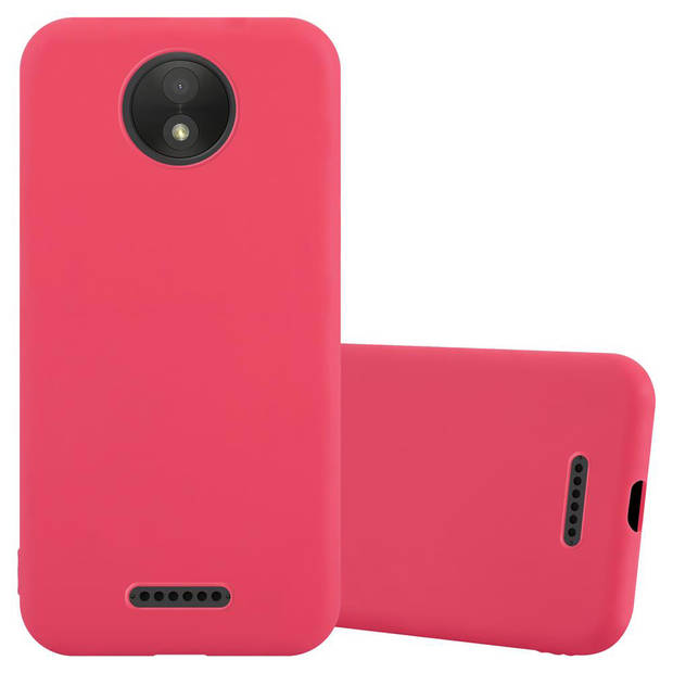 Cadorabo Hoesje geschikt voor Motorola MOTO C PLUS in CANDY ROOD - Beschermhoes TPU silicone Case Cover