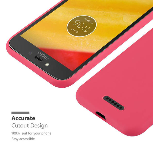 Cadorabo Hoesje geschikt voor Motorola MOTO C PLUS in CANDY ROOD - Beschermhoes TPU silicone Case Cover