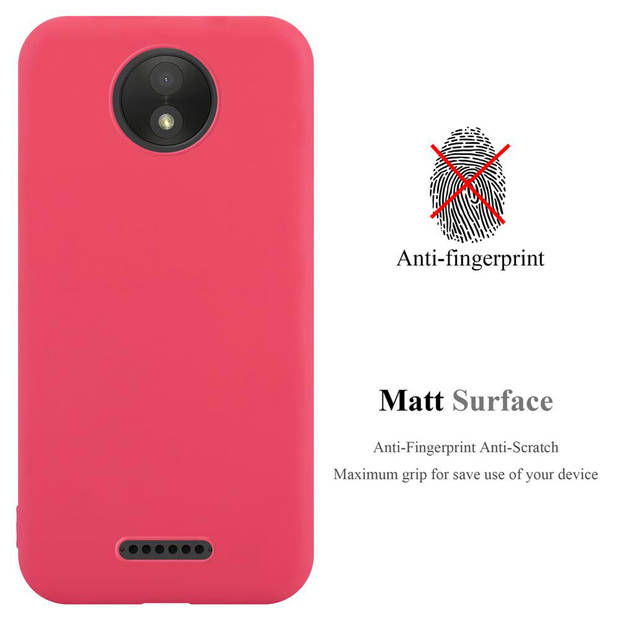 Cadorabo Hoesje geschikt voor Motorola MOTO C PLUS in CANDY ROOD - Beschermhoes TPU silicone Case Cover