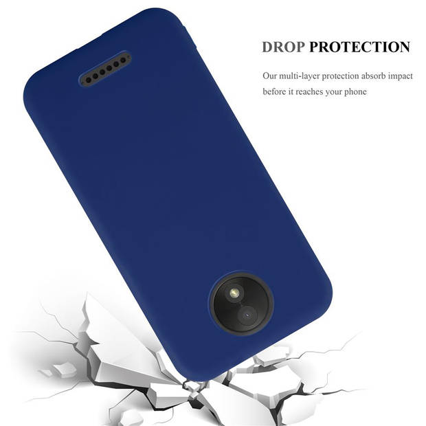 Cadorabo Hoesje geschikt voor Motorola MOTO C PLUS in CANDY DONKER BLAUW - Beschermhoes TPU silicone Case Cover