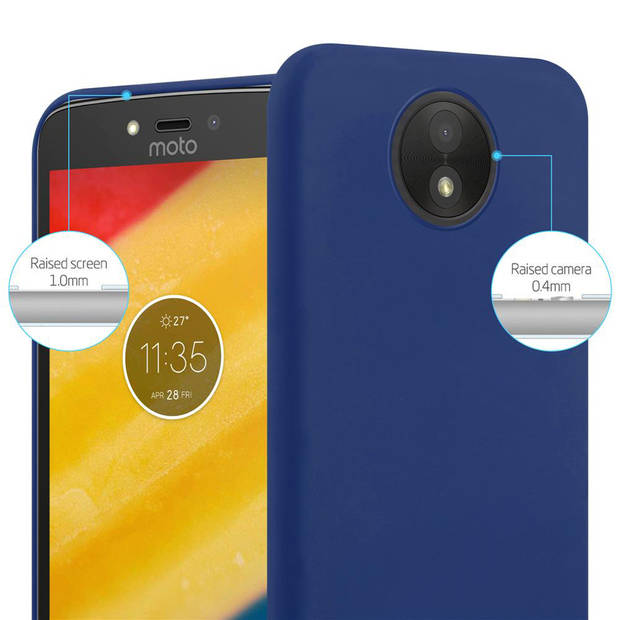 Cadorabo Hoesje geschikt voor Motorola MOTO C PLUS in CANDY DONKER BLAUW - Beschermhoes TPU silicone Case Cover
