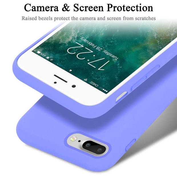 Cadorabo Hoesje geschikt voor Apple iPhone 7 PLUS / 7S PLUS / 8 PLUS Case in LIQUID LICHT PAARS - Beschermhoes TPU