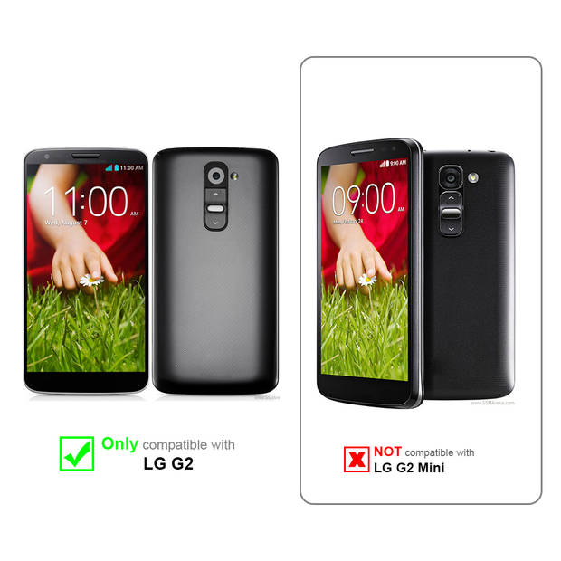 Cadorabo Hoesje geschikt voor LG G2 in ROOD - Beschermhoes TPU silicone Case Cover Brushed