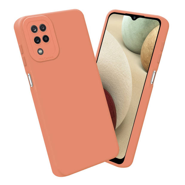 Cadorabo Hoesje geschikt voor Samsung Galaxy A12 / M12 in FLUID LICHT ORANJE - Beschermhoes TPU silicone Cover Case