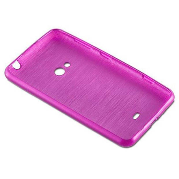 Cadorabo Hoesje geschikt voor Nokia Lumia 625 in ROZE - Beschermhoes TPU silicone Case Cover Brushed