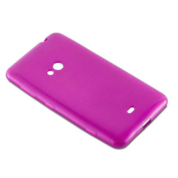 Cadorabo Hoesje geschikt voor Nokia Lumia 625 in ROZE - Beschermhoes TPU silicone Case Cover Brushed