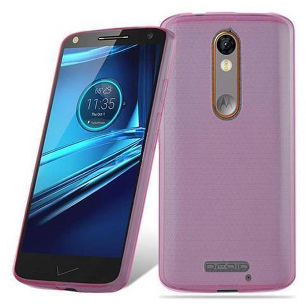 Cadorabo Hoesje geschikt voor Motorola MOTO X FORCE in TRANSPARANT ROZE - Beschermhoes Cover gemaakt van TPU Silicone