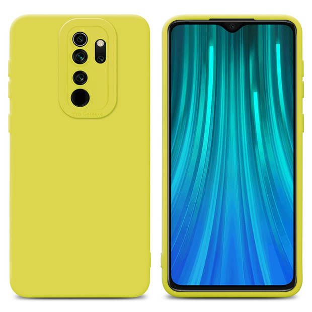 Cadorabo Hoesje geschikt voor Xiaomi RedMi NOTE 8 PRO in FLUID GEEL - Beschermhoes TPU silicone Cover Case