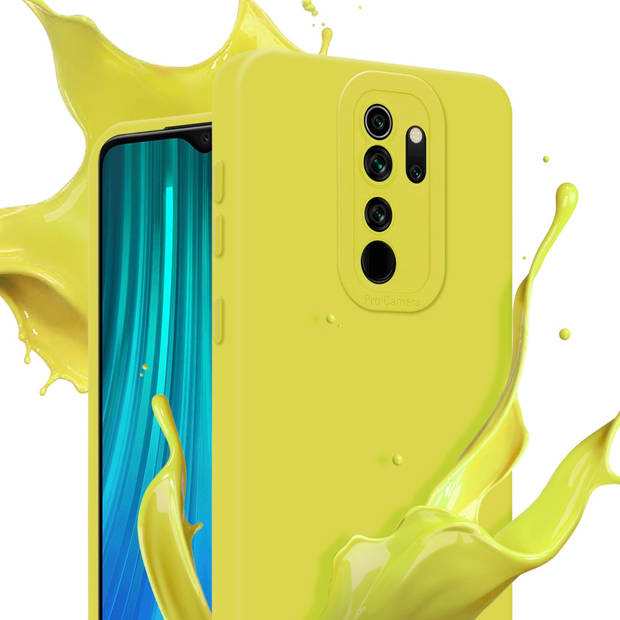 Cadorabo Hoesje geschikt voor Xiaomi RedMi NOTE 8 PRO in FLUID GEEL - Beschermhoes TPU silicone Cover Case