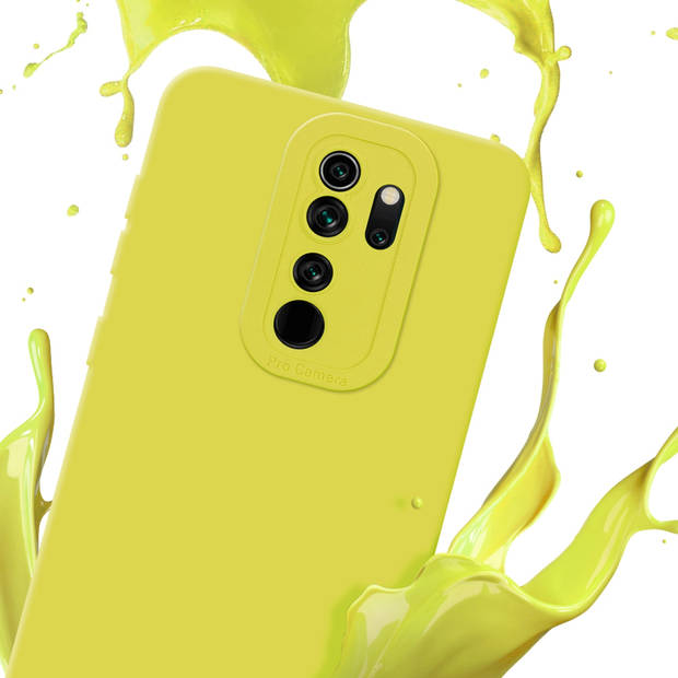 Cadorabo Hoesje geschikt voor Xiaomi RedMi NOTE 8 PRO in FLUID GEEL - Beschermhoes TPU silicone Cover Case