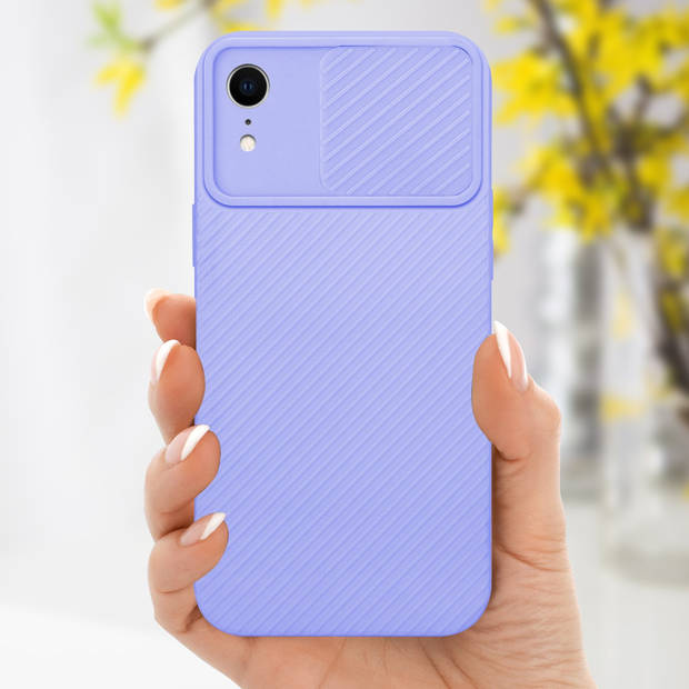 Cadorabo Hoesje geschikt voor Apple iPhone XR in Bonbon Paars - Beschermhoes TPU-silicone Case Cover Camerabescherming