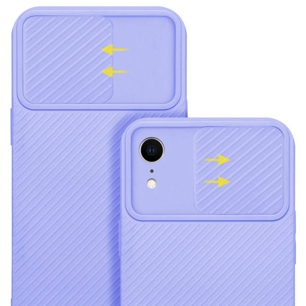 Cadorabo Hoesje geschikt voor Apple iPhone XR in Bonbon Paars - Beschermhoes TPU-silicone Case Cover Camerabescherming