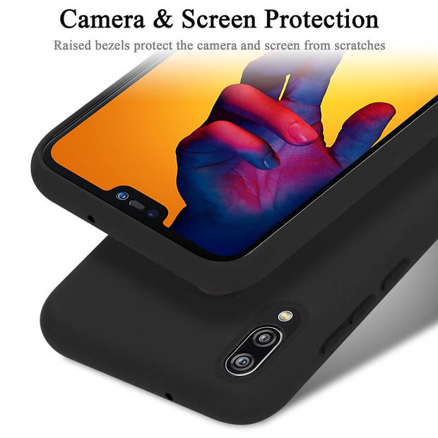 Cadorabo Hoesje geschikt voor Huawei P20 LITE 2018 / NOVA 3E Case in LIQUID ZWART - Beschermhoes TPU silicone Cover