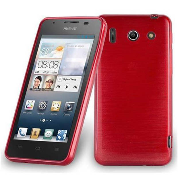 Cadorabo Hoesje geschikt voor Huawei ASCEND G510 / G520 / G525 in ROOD - Beschermhoes TPU silicone Case Cover Brushed