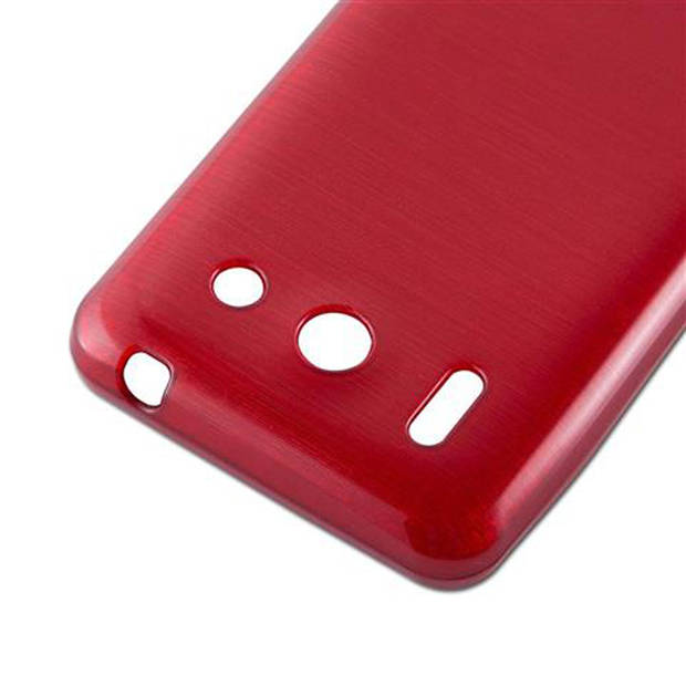 Cadorabo Hoesje geschikt voor Huawei ASCEND G510 / G520 / G525 in ROOD - Beschermhoes TPU silicone Case Cover Brushed