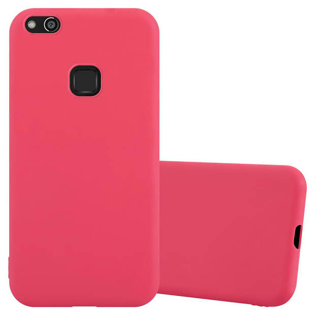 Cadorabo Hoesje geschikt voor Huawei P10 LITE in CANDY ROOD - Beschermhoes TPU silicone Case Cover