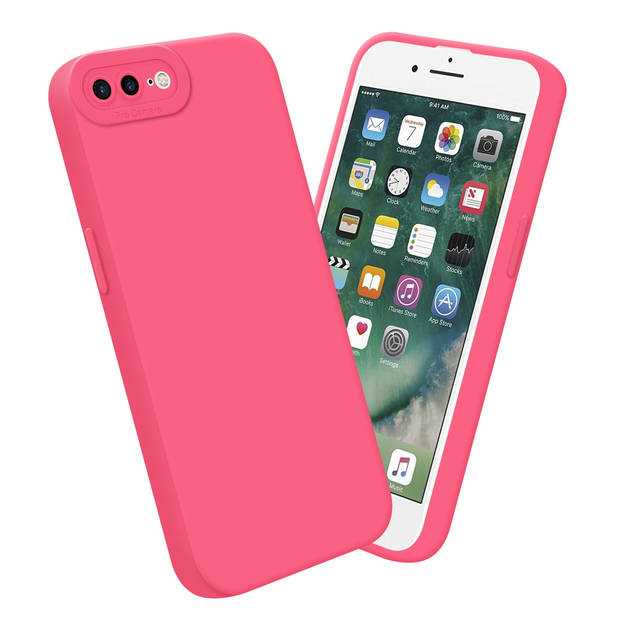 Cadorabo Hoesje geschikt voor Apple iPhone 7 PLUS / 7S PLUS / 8 PLUS in FLUID ROOD - Beschermhoes TPU silicone Cover