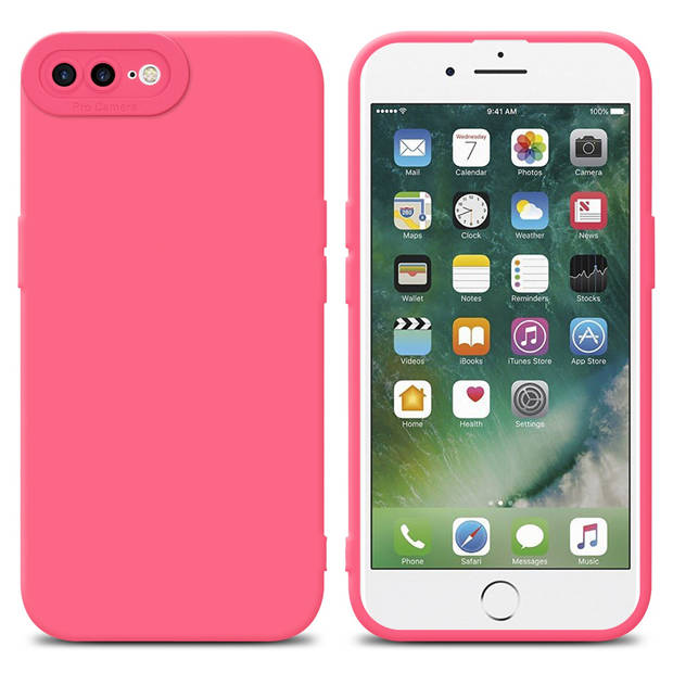 Cadorabo Hoesje geschikt voor Apple iPhone 7 PLUS / 7S PLUS / 8 PLUS in FLUID ROOD - Beschermhoes TPU silicone Cover