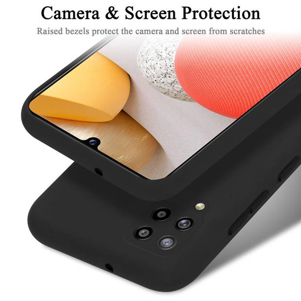 Cadorabo Hoesje geschikt voor Samsung Galaxy A42 4G Case in LIQUID ZWART - Beschermhoes TPU silicone Cover