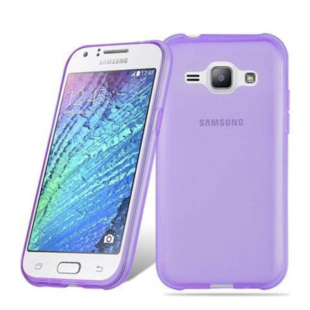 Cadorabo Hoesje geschikt voor Samsung Galaxy J1 2015 in TRANSPARANT PAARS - Beschermhoes Cover gemaakt van TPU Silicone