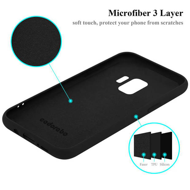 Cadorabo Hoesje geschikt voor Samsung Galaxy S9 Case in LIQUID ZWART - Beschermhoes TPU silicone Cover