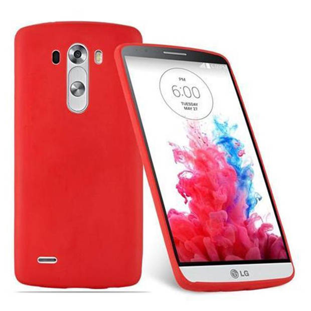 Cadorabo Hoesje geschikt voor LG G3 in CANDY ROOD - Beschermhoes TPU silicone Case Cover