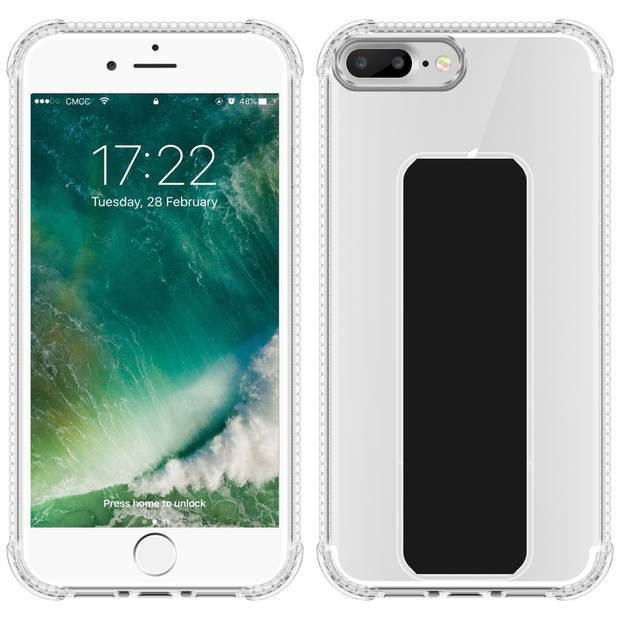 Cadorabo Hoesje geschikt voor Apple iPhone 7 PLUS / 7S PLUS / 8 PLUS Cover in ZWART - Beschermhoes TPU silicone Case met