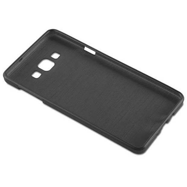 Cadorabo Hoesje geschikt voor Samsung Galaxy A7 2015 in ZWART - Beschermhoes TPU silicone Case Cover Brushed