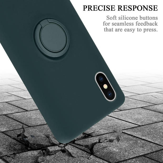 Cadorabo Hoesje geschikt voor Apple iPhone XS MAX in LIQUID GROEN - Beschermhoes van TPU silicone Case Cover met ring