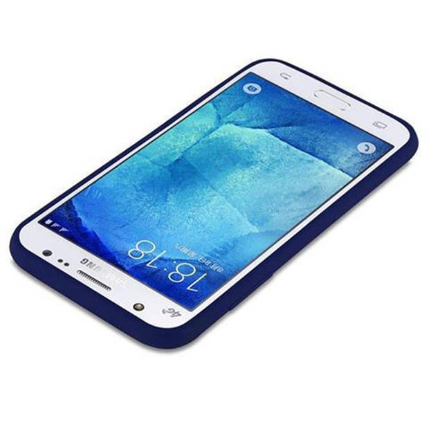 Cadorabo Hoesje geschikt voor Samsung Galaxy J5 2015 in CANDY DONKER BLAUW - Beschermhoes TPU silicone Case Cover