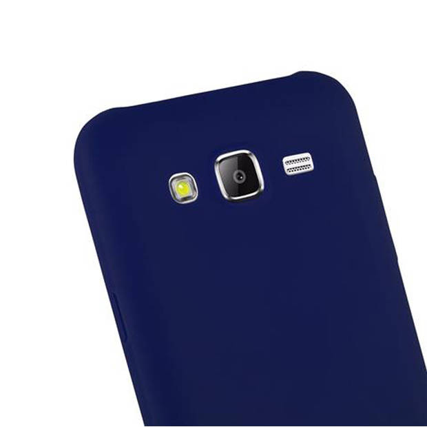 Cadorabo Hoesje geschikt voor Samsung Galaxy J5 2015 in CANDY DONKER BLAUW - Beschermhoes TPU silicone Case Cover