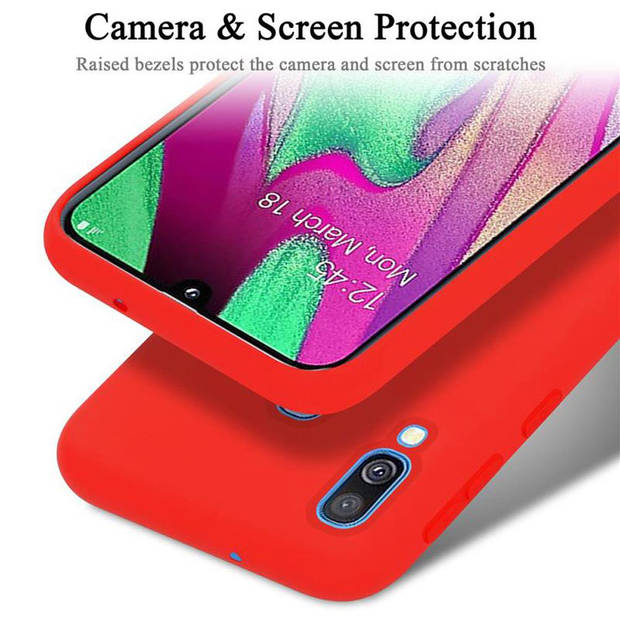 Cadorabo Hoesje geschikt voor Samsung Galaxy A40 Case in LIQUID ROOD - Beschermhoes TPU silicone Cover