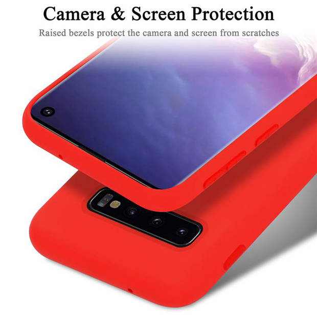 Cadorabo Hoesje geschikt voor Samsung Galaxy S10 4G Case in LIQUID ROOD - Beschermhoes TPU silicone Cover