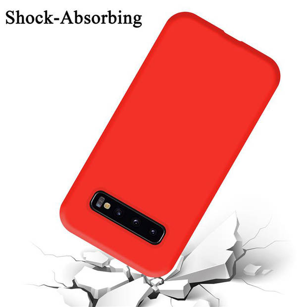 Cadorabo Hoesje geschikt voor Samsung Galaxy S10 4G Case in LIQUID ROOD - Beschermhoes TPU silicone Cover