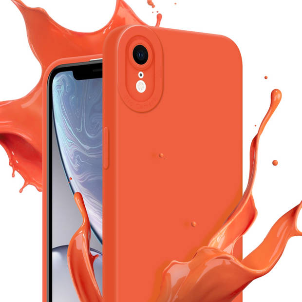 Cadorabo Hoesje geschikt voor Apple iPhone XR in FLUID ORANJE - Beschermhoes TPU silicone Cover Case