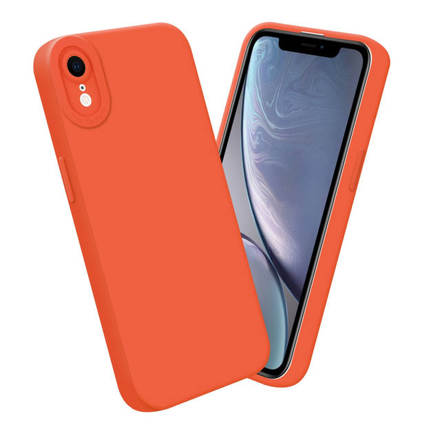 Cadorabo Hoesje geschikt voor Apple iPhone XR in FLUID ORANJE - Beschermhoes TPU silicone Cover Case