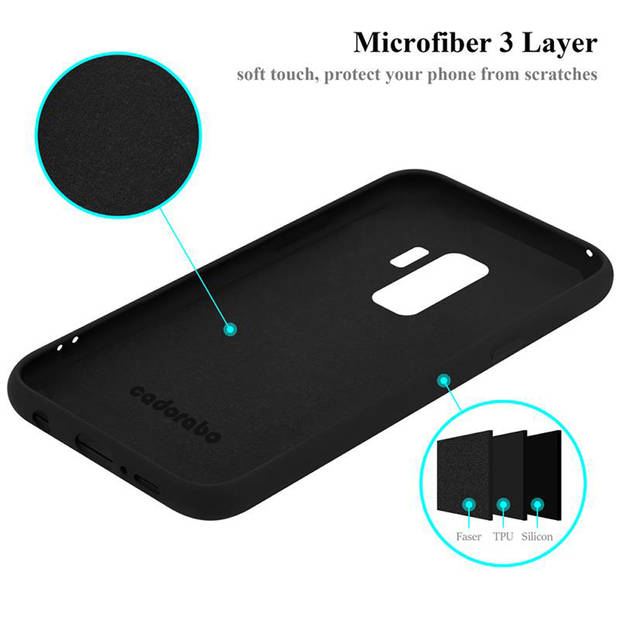 Cadorabo Hoesje geschikt voor Samsung Galaxy S9 PLUS Case in LIQUID ZWART - Beschermhoes TPU silicone Cover