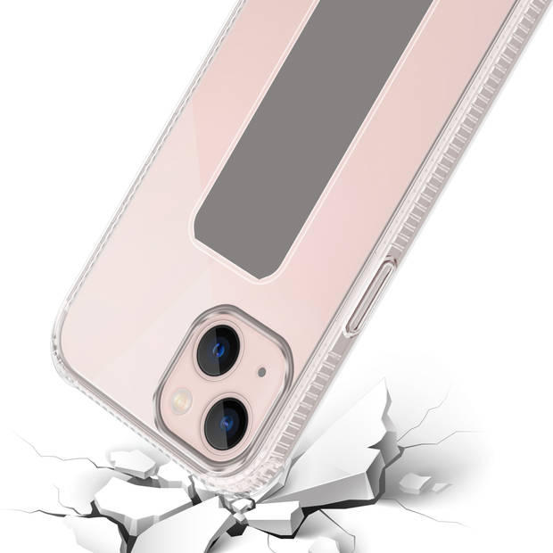 Cadorabo Hoesje geschikt voor Apple iPhone 13 Cover in GRIJS - Beschermhoes TPU silicone Case met houder