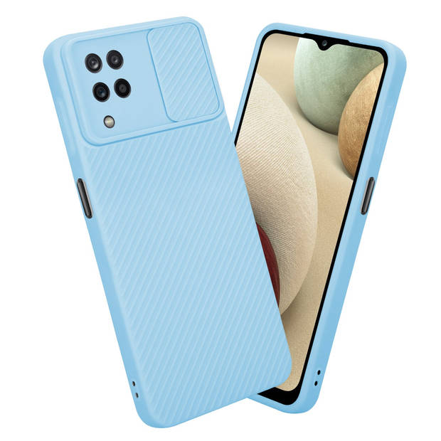 Cadorabo Hoesje geschikt voor Samsung Galaxy A12 / M12 in Bonbon Licht Blauw - Beschermhoes TPU-silicone Case Cover