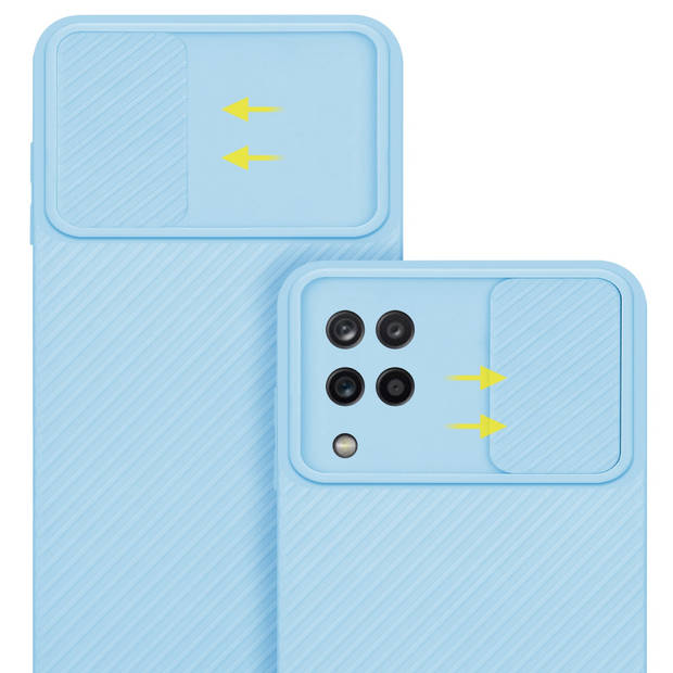 Cadorabo Hoesje geschikt voor Samsung Galaxy A12 / M12 in Bonbon Licht Blauw - Beschermhoes TPU-silicone Case Cover