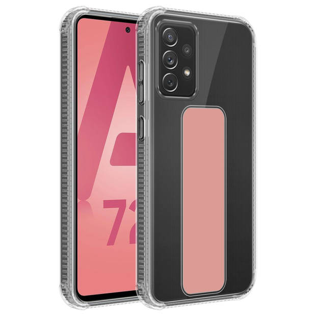 Cadorabo Hoesje geschikt voor Samsung Galaxy A72 4G / 5G Cover in ROZE - Beschermhoes TPU silicone Case met houder