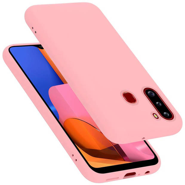 Cadorabo Hoesje geschikt voor Samsung Galaxy A21 Case in LIQUID ROZE - Beschermhoes TPU silicone Cover