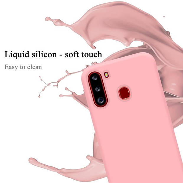 Cadorabo Hoesje geschikt voor Samsung Galaxy A21 Case in LIQUID ROZE - Beschermhoes TPU silicone Cover