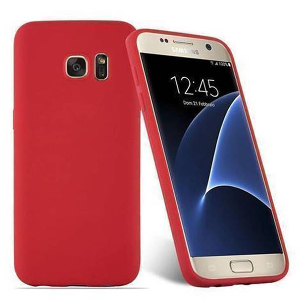 Cadorabo Hoesje geschikt voor Samsung Galaxy S7 in CANDY ROOD - Beschermhoes TPU silicone Case Cover