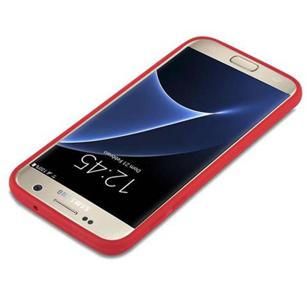 Cadorabo Hoesje geschikt voor Samsung Galaxy S7 in CANDY ROOD - Beschermhoes TPU silicone Case Cover