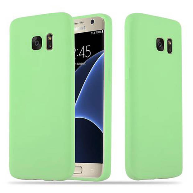 Cadorabo Hoesje geschikt voor Samsung Galaxy S7 in CANDY PASTEL GROEN - Beschermhoes TPU silicone Case Cover