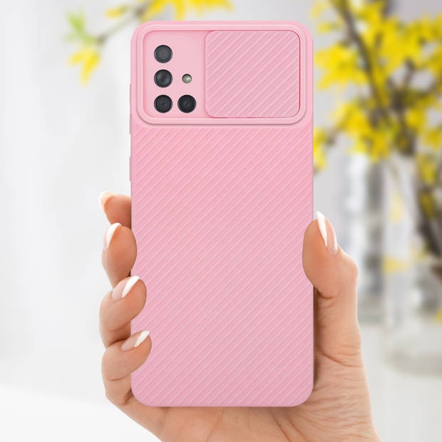 Cadorabo Hoesje geschikt voor Samsung Galaxy A71 4G in Bonbon Roze - Beschermhoes TPU-silicone Case Cover