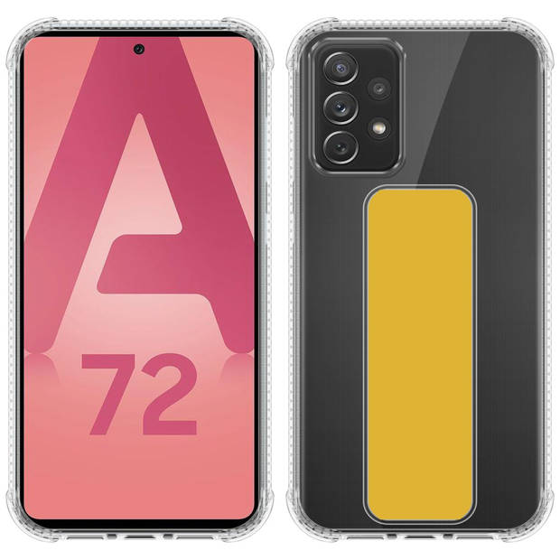 Cadorabo Hoesje geschikt voor Samsung Galaxy A72 4G / 5G Cover in GEEL - Beschermhoes TPU silicone Case met houder